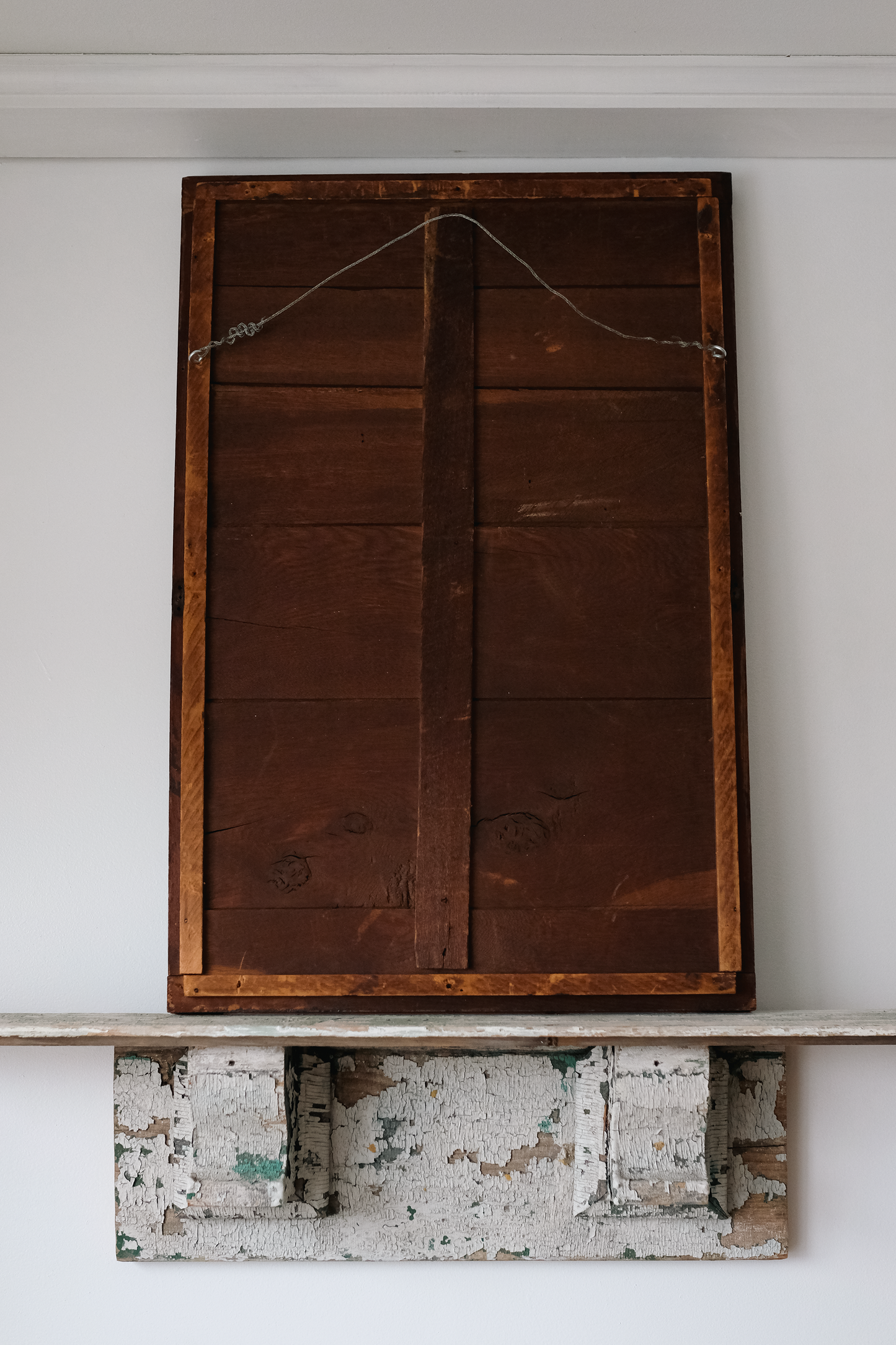 Antique Hand-Carved Oak Frame Mirror